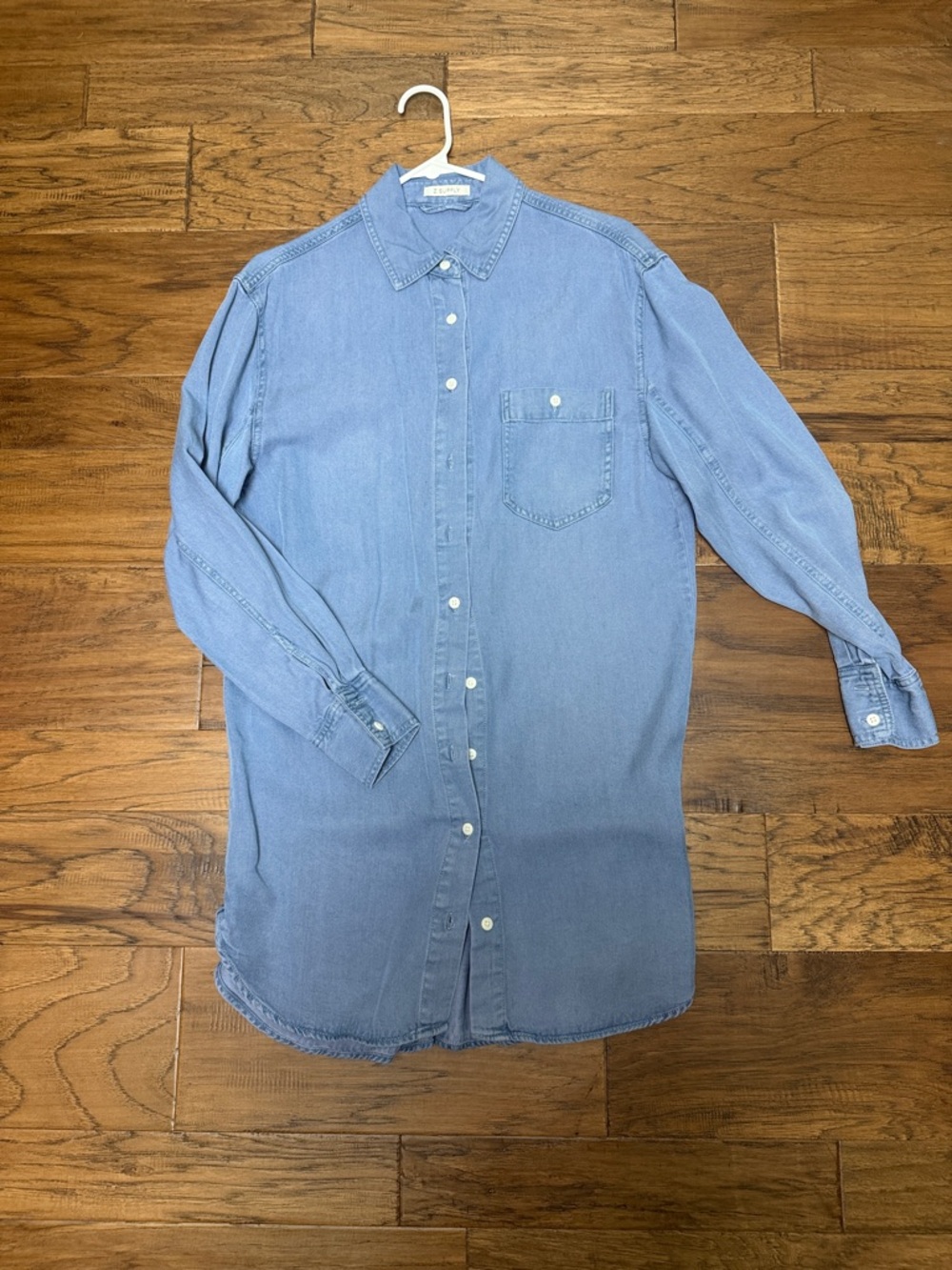 Z Supply Light Blue Long Sleeve Denim Shirt Dress